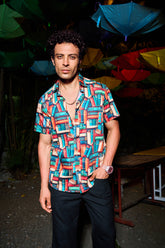 NM Library Print Shirt | Half Sleeve | Stylish Pattern Design