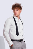 NM Open Tie Semi Formal Shirt | Tie Design | Full Sleeve | Blended Cotton