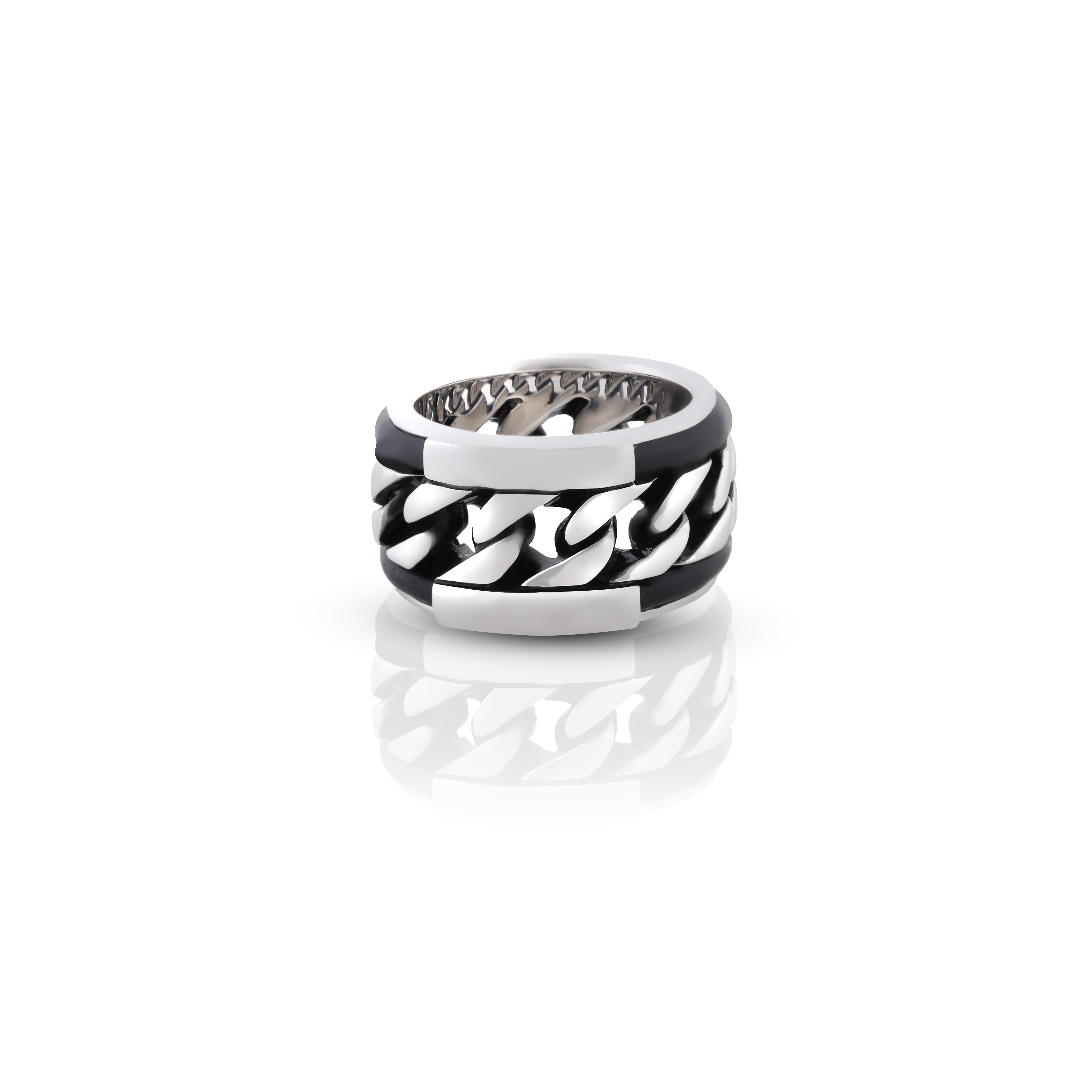 Bold Interlink Silver Ring