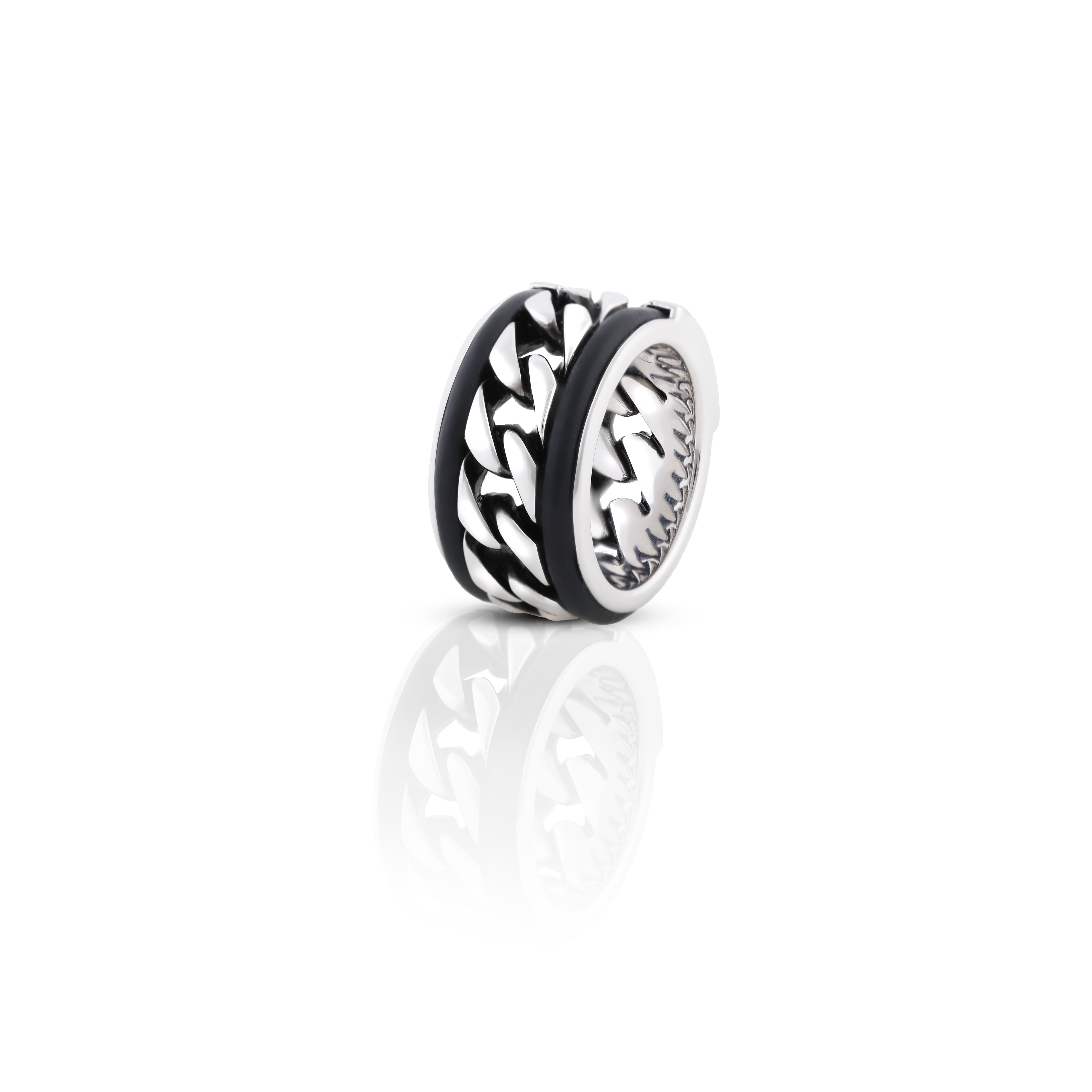 Bold Interlink Silver Ring