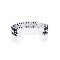 Bold Interlink Silver Half Bracelet