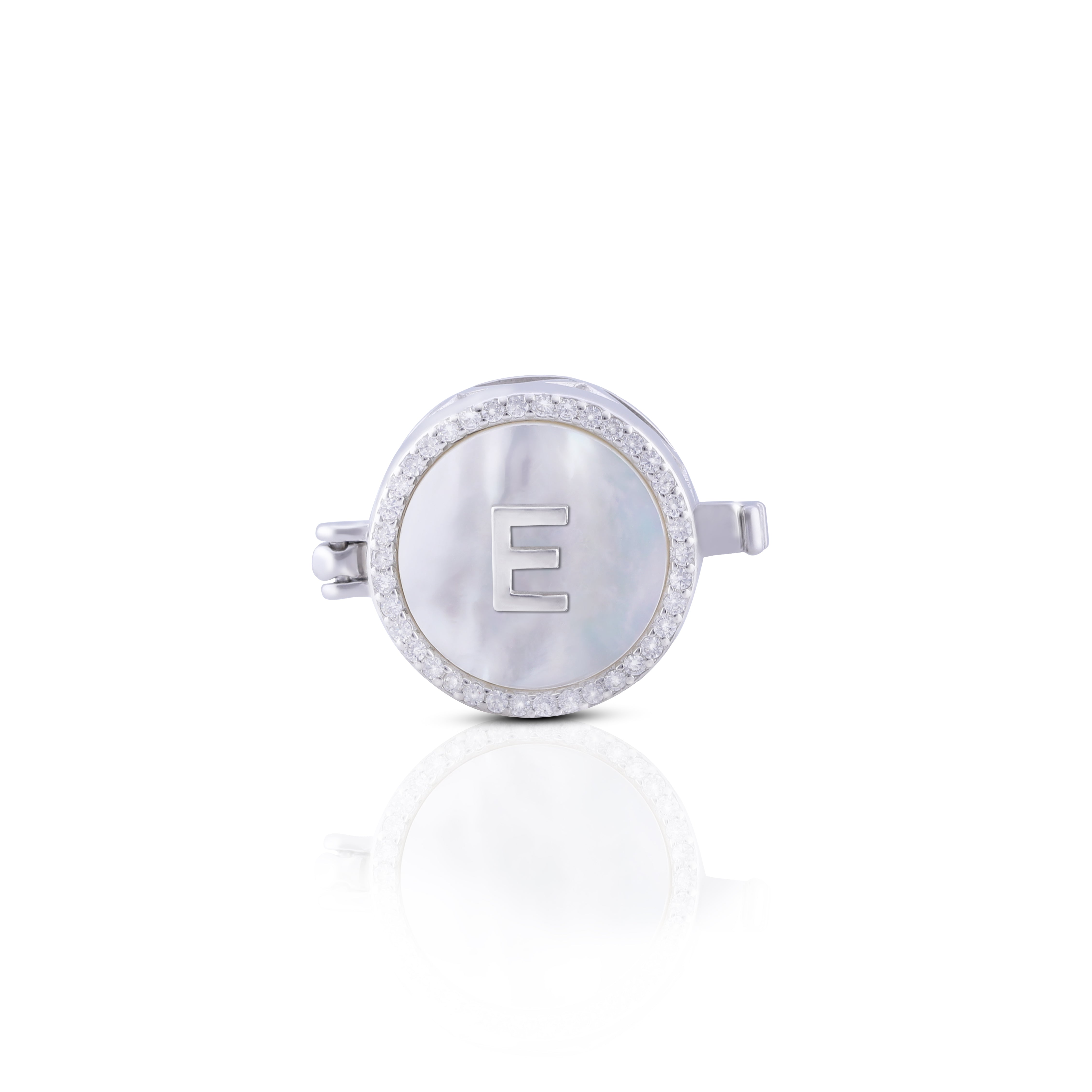 Personalized Initial Silver Button Clip