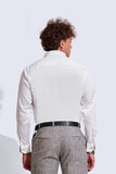 NM Solid White Semi Formal Shirt