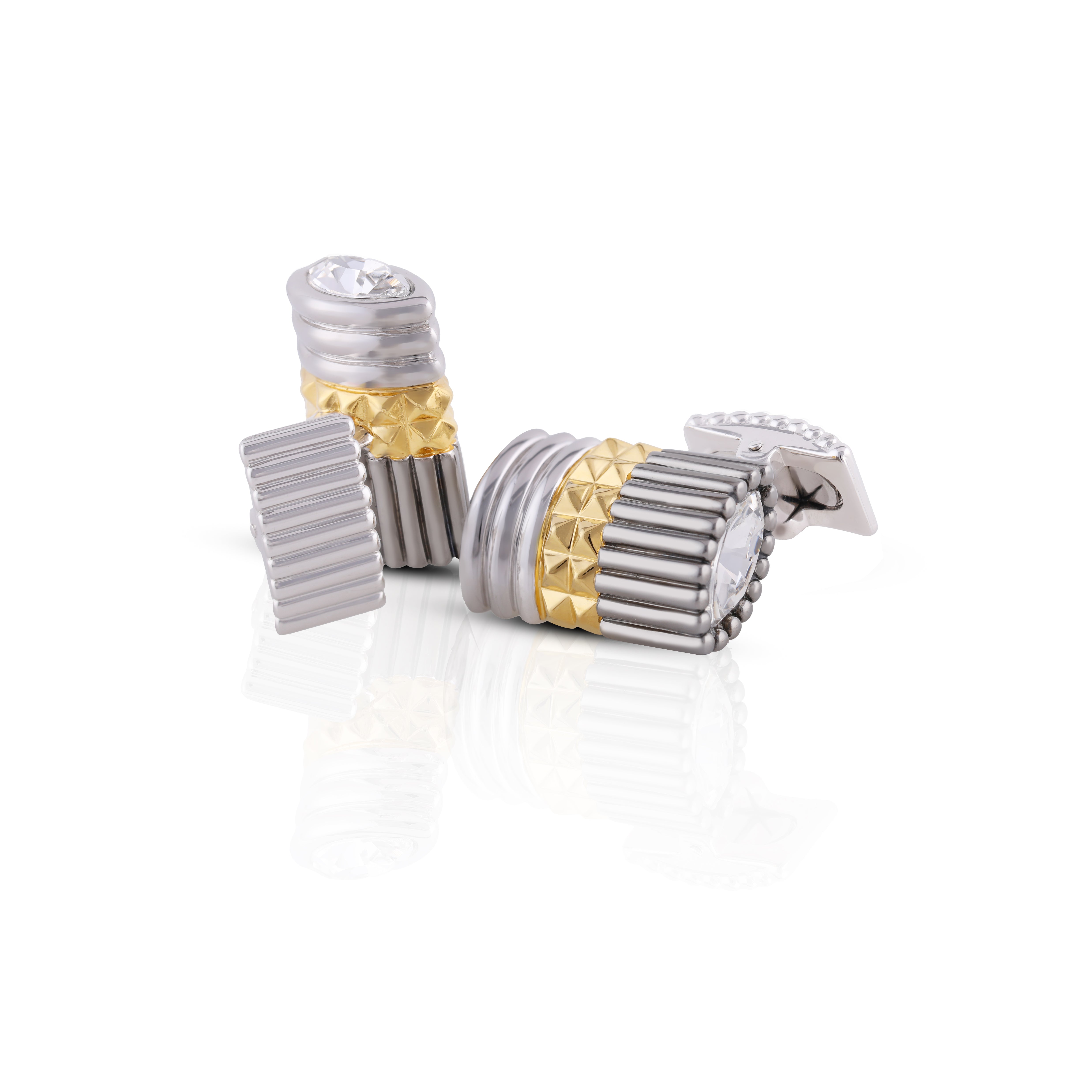 Modern Mosaic Silver Cufflinks