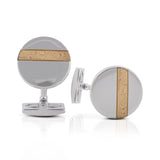 Compass Silver Cufflinks (Rose gold)