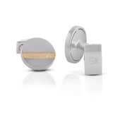 Compass Silver Cufflinks (Rose gold)