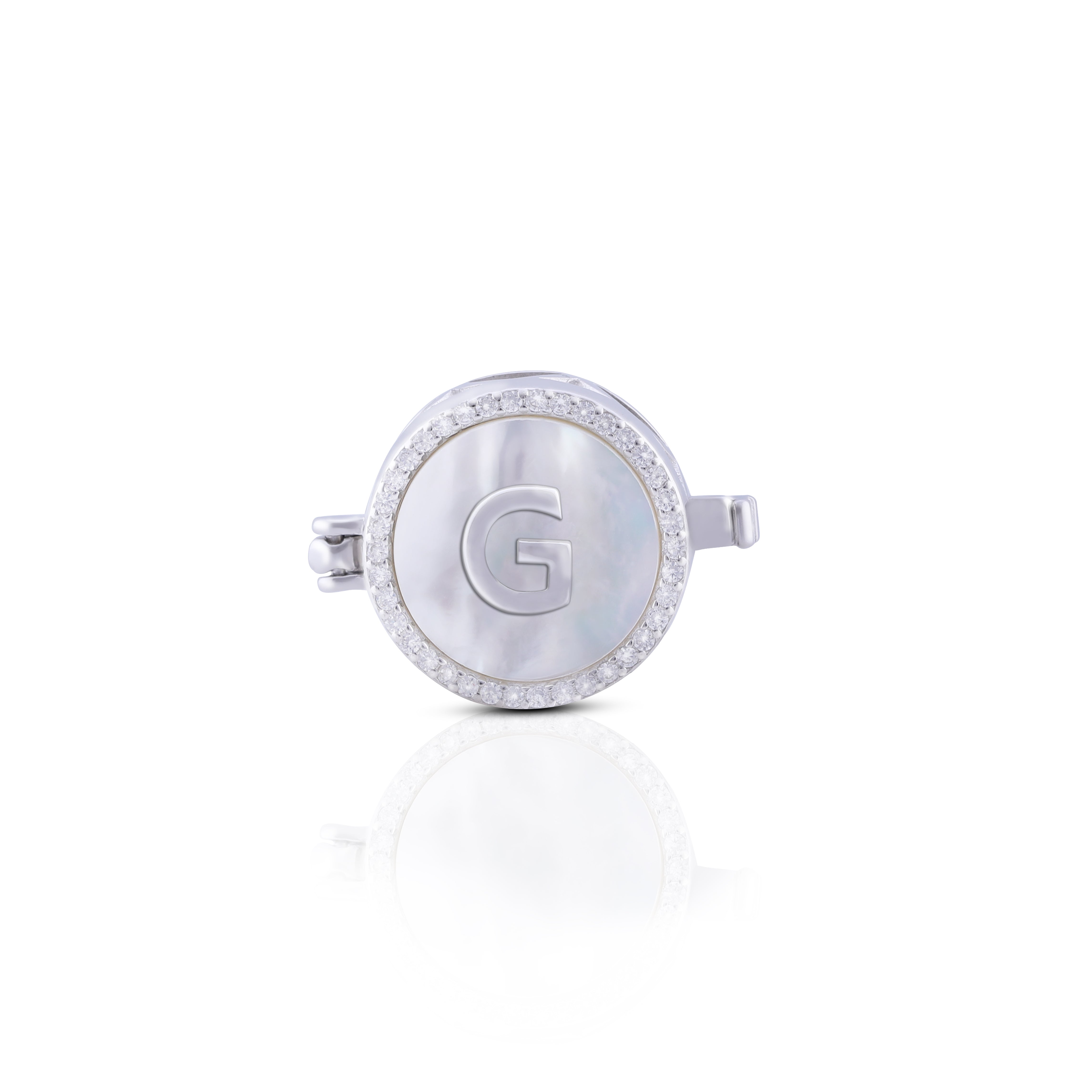 Personalized Initial Silver Button Clip