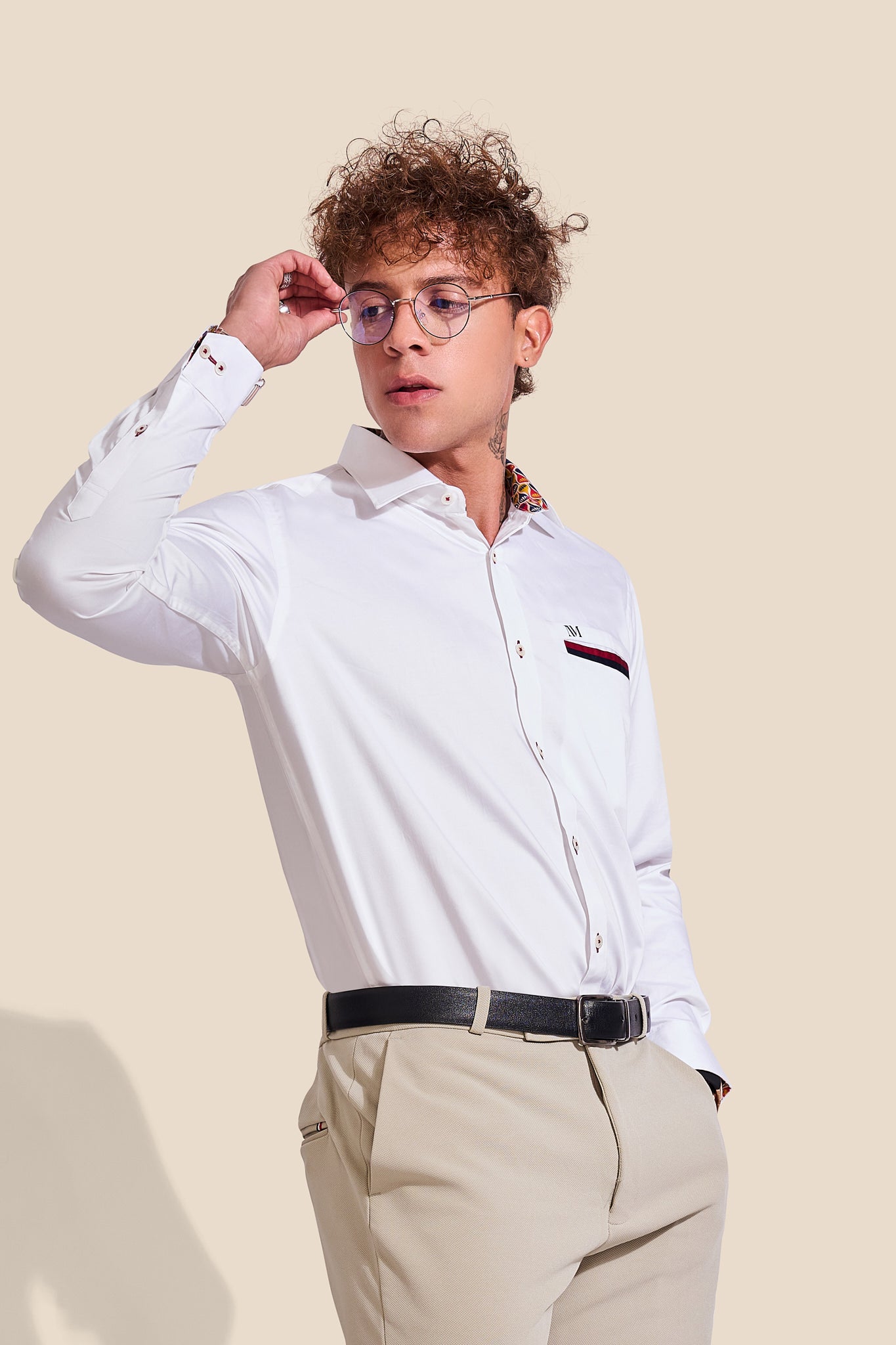 NM Chest Patch Semi Formal Shirt