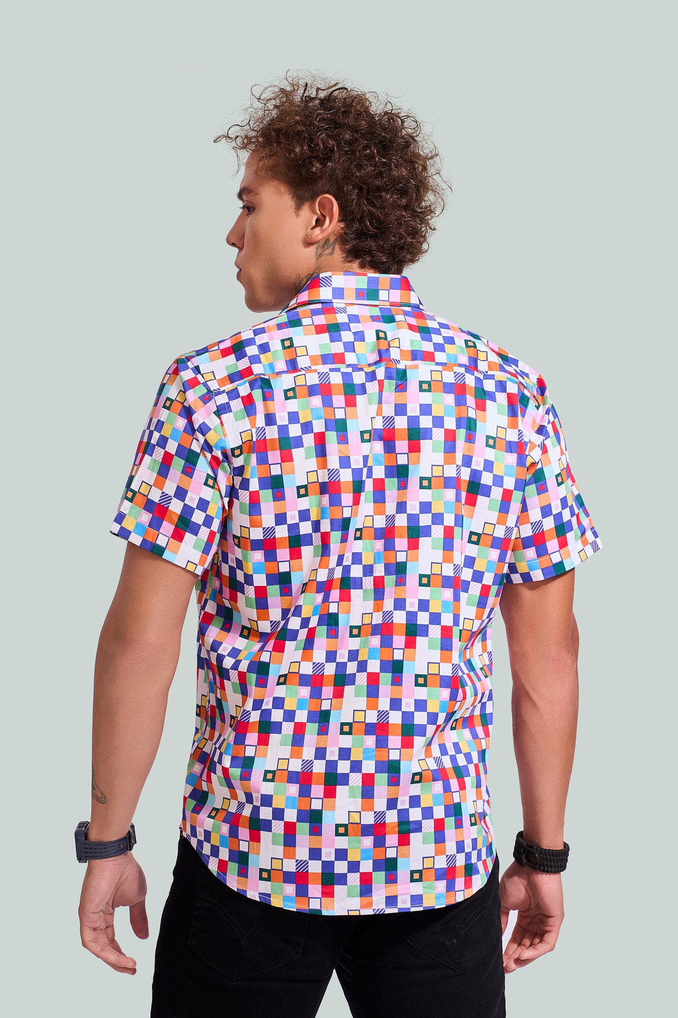 NM Color Checkboard Print Shirt