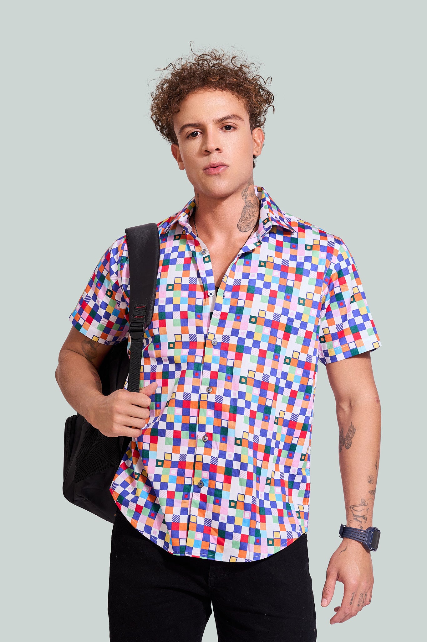 NM Color Checkboard Print Shirt