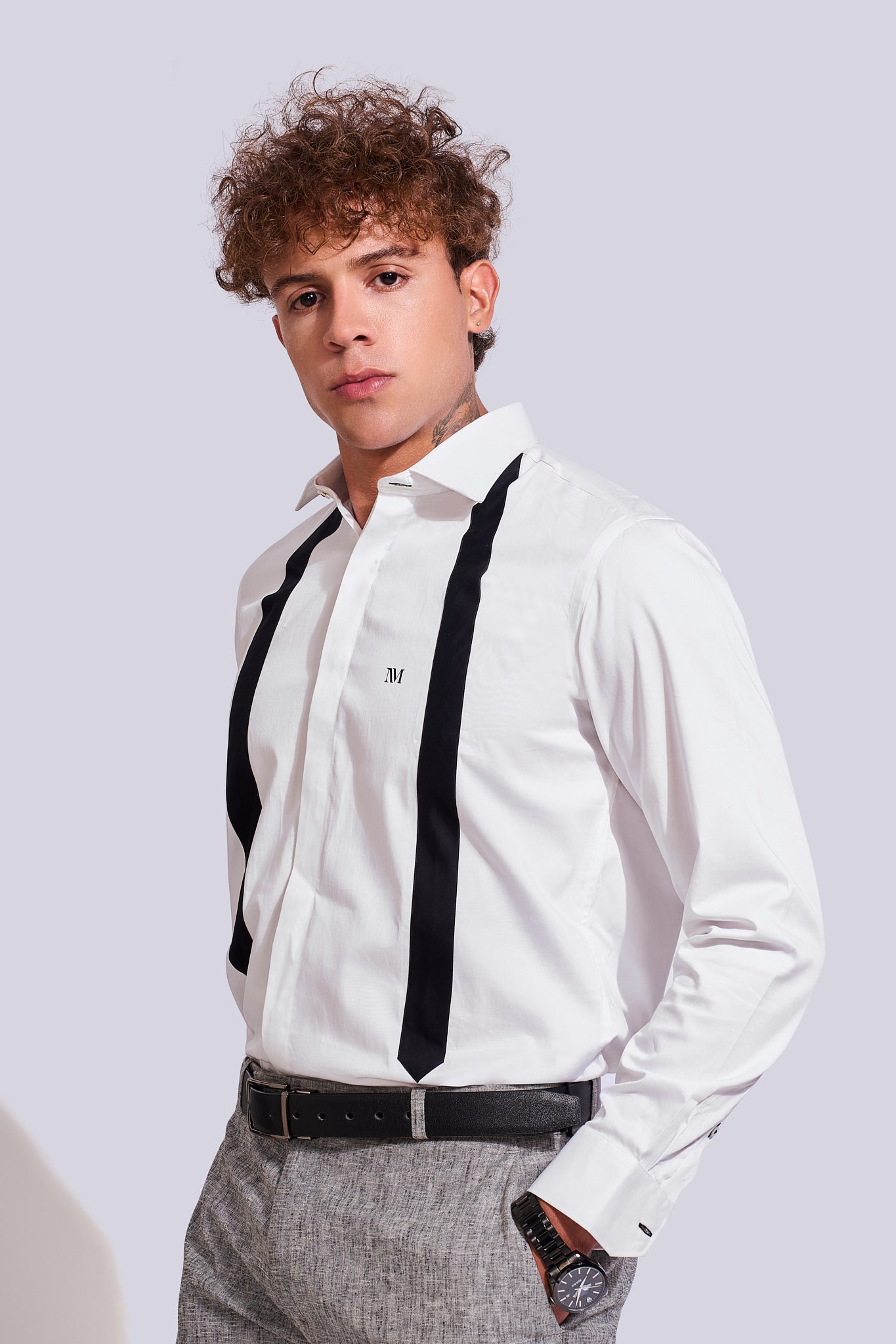 NM Open Tie Semi Formal Shirt